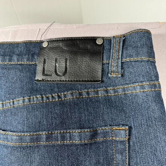 Linea Uomo Jeans Mens 42x30 Blue Relaxed Baggy Denim Skate Grunge Dark Wash‎ - Picture 15 of 16